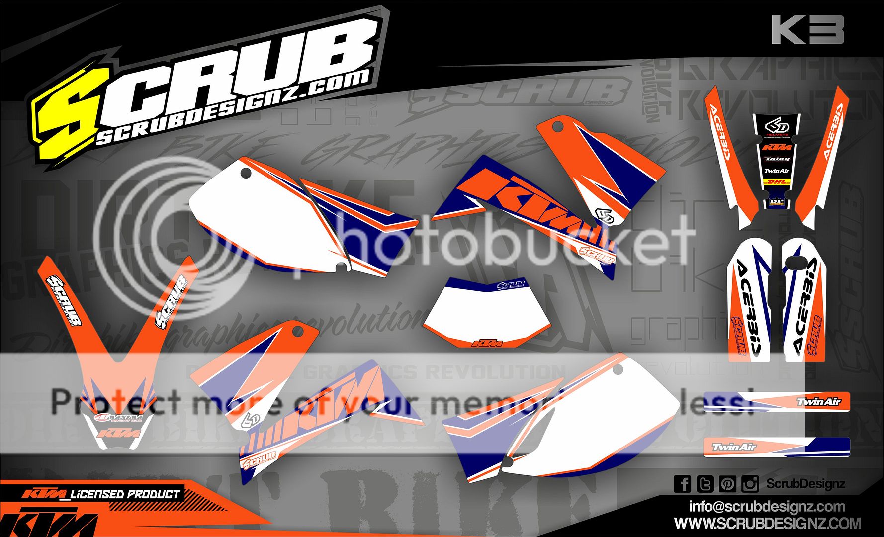 SCRUB KTM LC4 625 640 660 LC4 1999 2005 '99 '05 Grafik DekorSet eBay